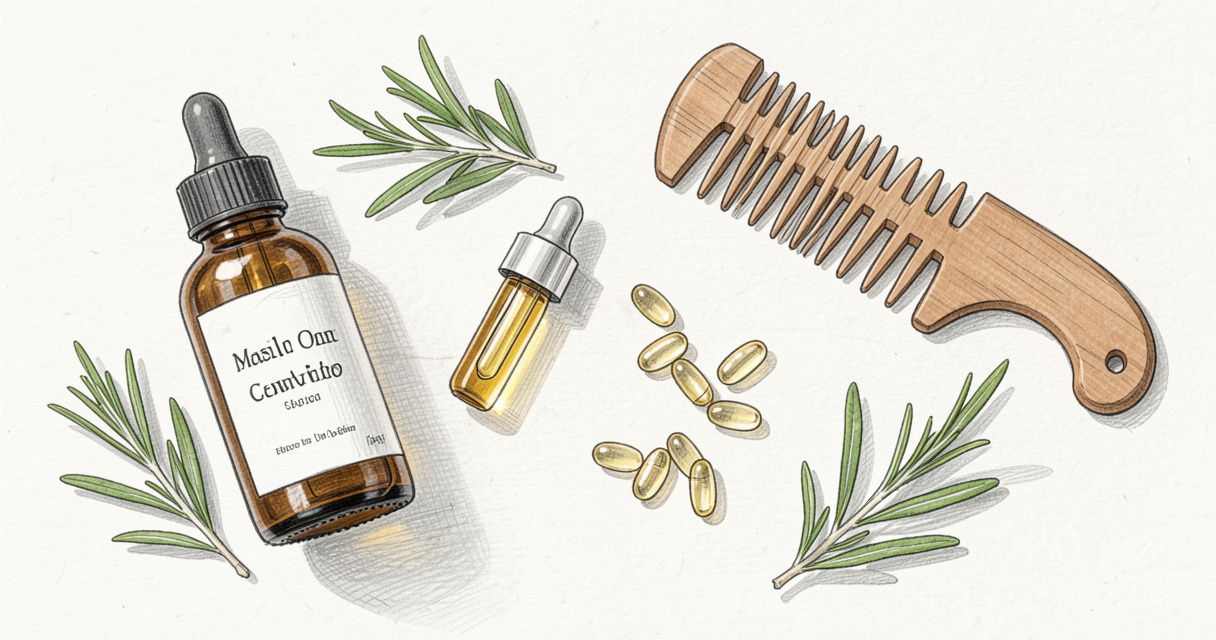 Produits naturels pour accélérer la pousse des cheveux : huile de ricin, biotine, romarin