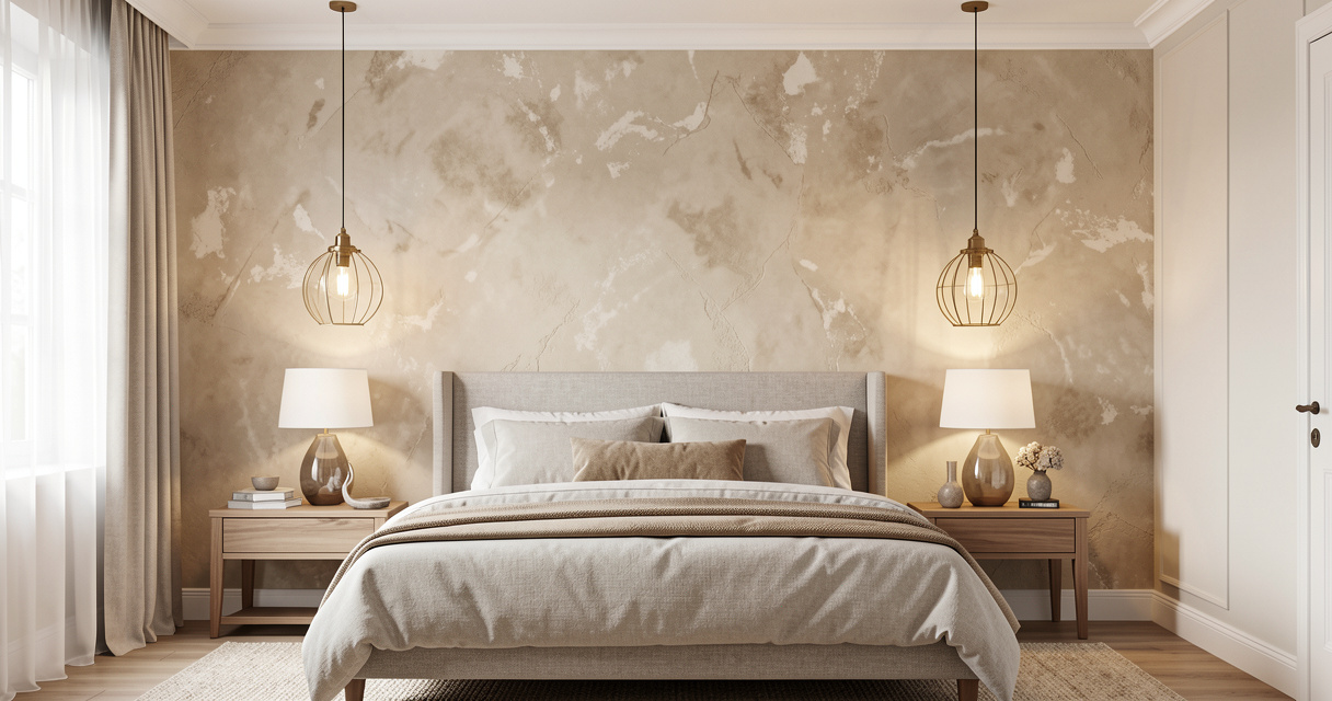Habiller les murs d'une chambre avec un enduit à la chaux texturé cosy